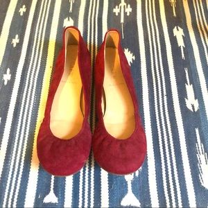 J. crew cece ballet flat dark red